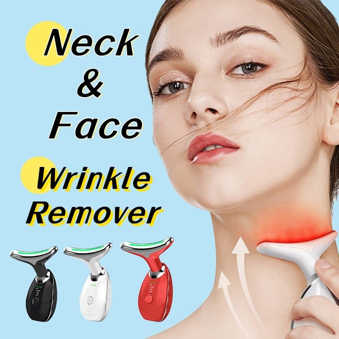 Dispositivo de belleza para cuello y rostro con terapia de fotones LED de colores, reafirmante de la piel, reducción de papada, antiarrugas, masajeador lifting.