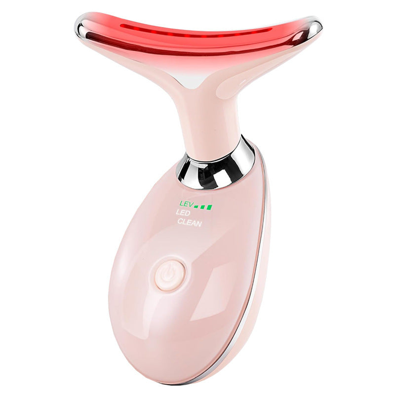 Dispositivo de belleza para cuello y rostro con terapia de fotones LED de colores, reafirmante de la piel, reducción de papada, antiarrugas, masajeador lifting.