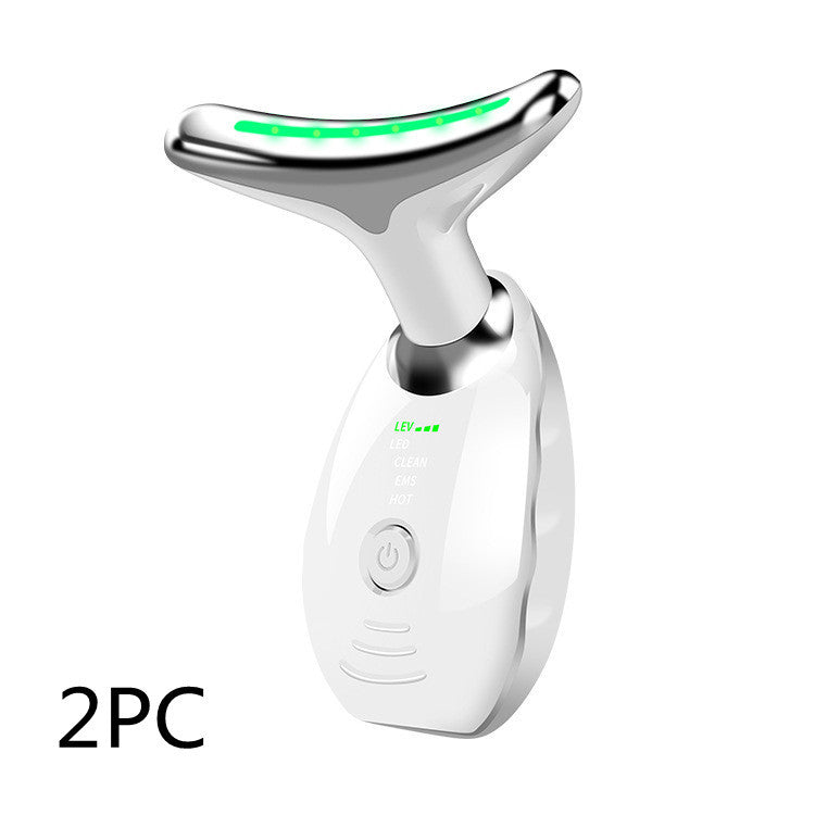 Dispositivo de belleza para cuello y rostro con terapia de fotones LED de colores, reafirmante de la piel, reducción de papada, antiarrugas, masajeador lifting.