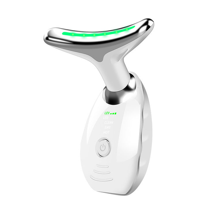 Dispositivo de belleza para cuello y rostro con terapia de fotones LED de colores, reafirmante de la piel, reducción de papada, antiarrugas, masajeador lifting.