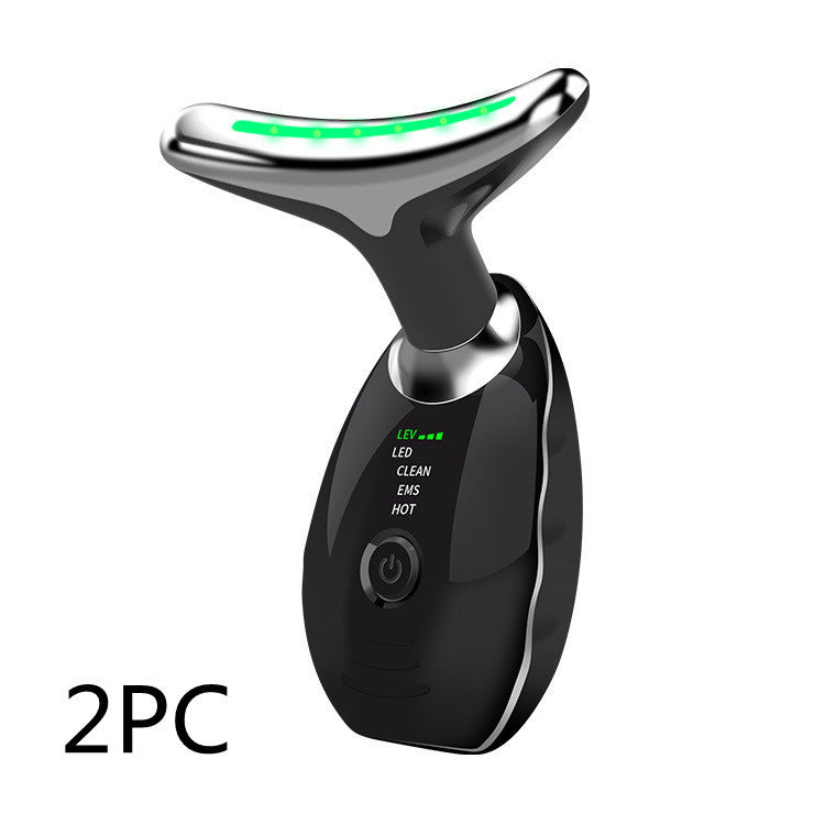 Dispositivo de belleza para cuello y rostro con terapia de fotones LED de colores, reafirmante de la piel, reducción de papada, antiarrugas, masajeador lifting.