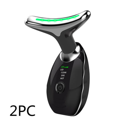 Dispositivo de belleza para cuello y rostro con terapia de fotones LED de colores, reafirmante de la piel, reducción de papada, antiarrugas, masajeador lifting.
